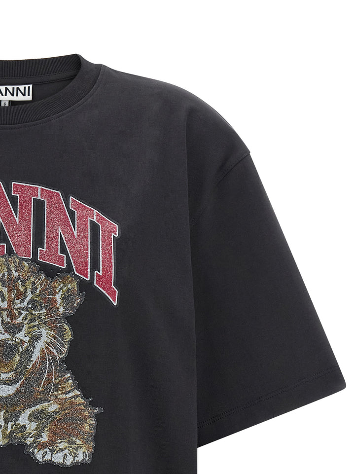 Ganni Tiger T-shirt - Black | e60846eeae652f25f343c62b727a4625c01000a0