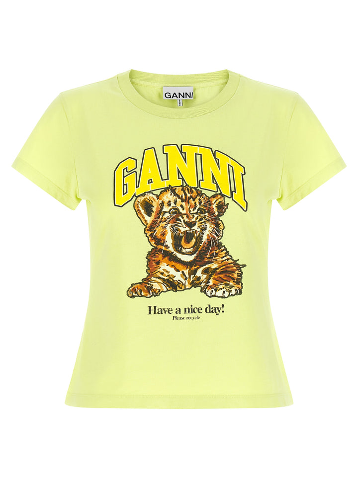 Ganni Tiger T-shirt - Green | a68148f6ede639a984c5a7a6b82ce857d20fea34