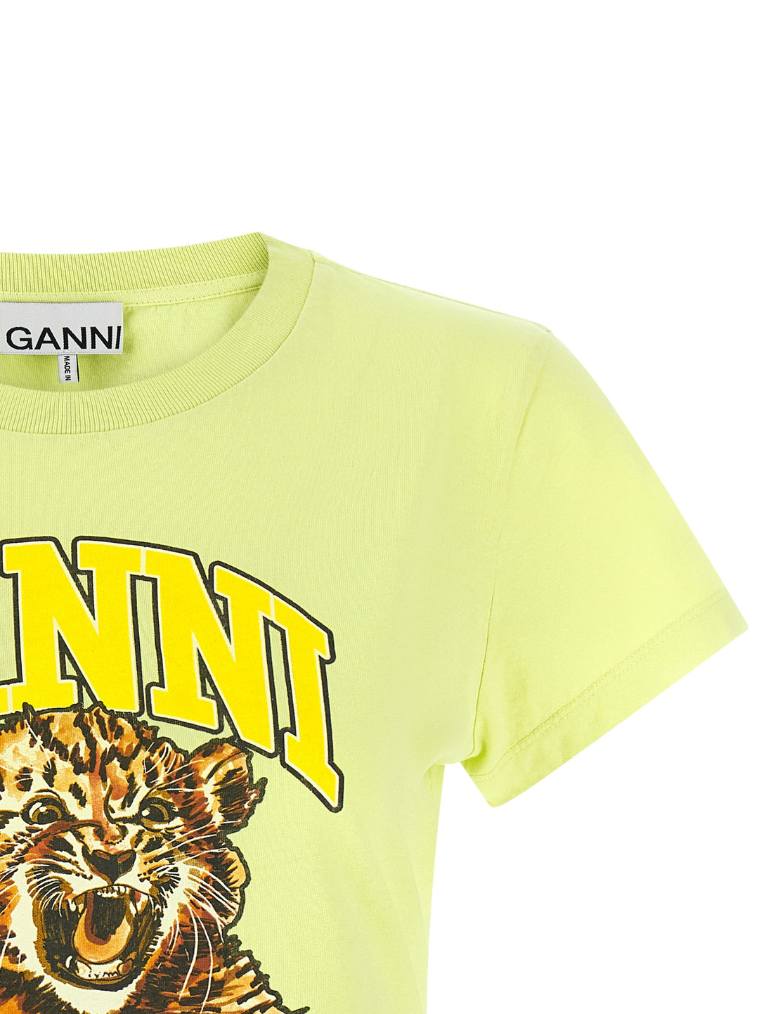 Ganni Tiger T-shirt - Green | 15c455e7c7a98375192a92b41b891dc458bf8e8c