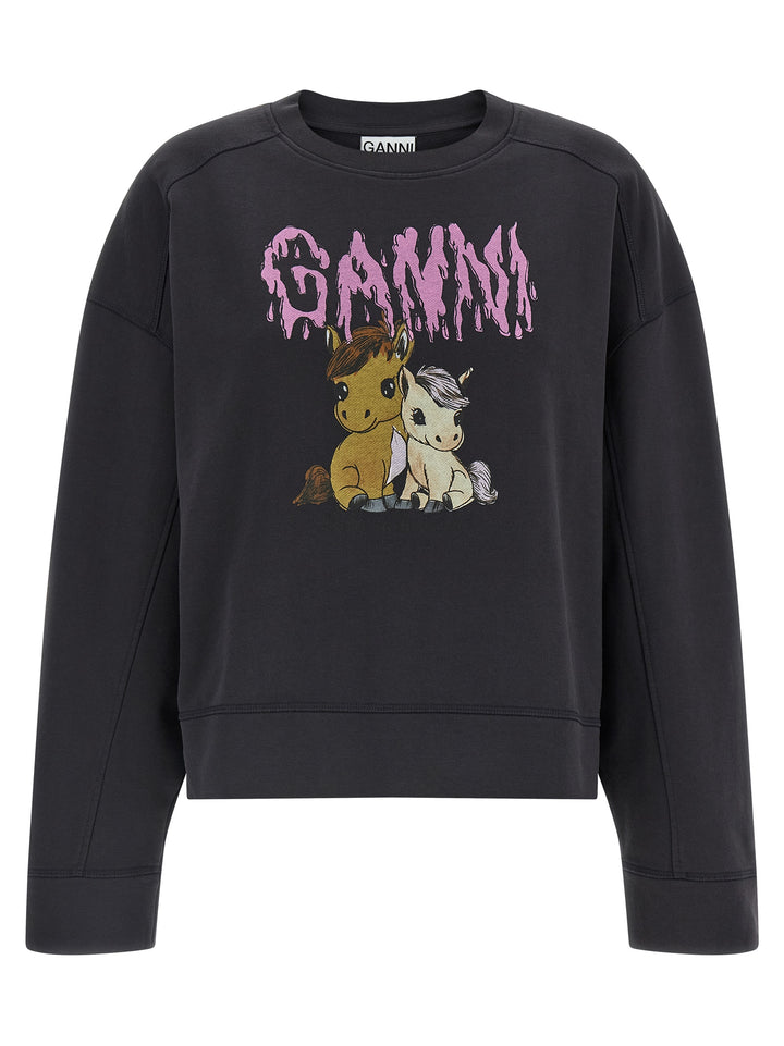 Ganni Isoli Sweatshirt - Black | 795186cb57c58ba7ce176e01554cc9c36e66910c