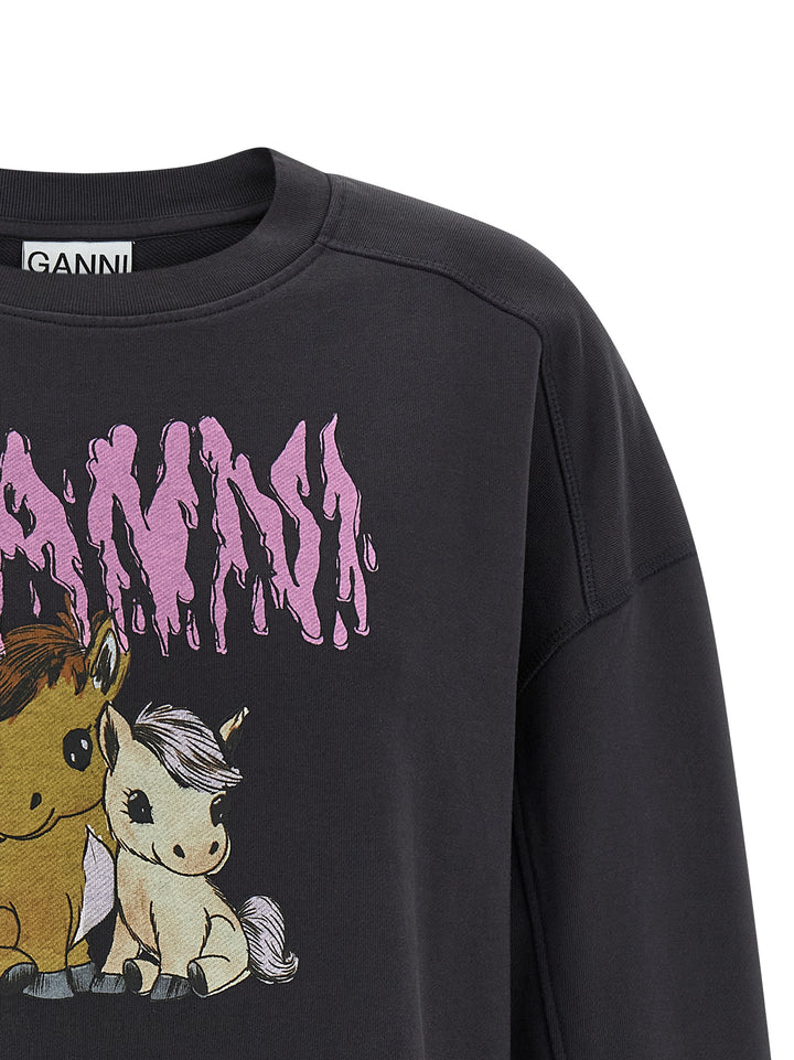 Ganni Isoli Sweatshirt - Black | 5dd1a0b16bf29c70f9e0005b0ba45813041c6241