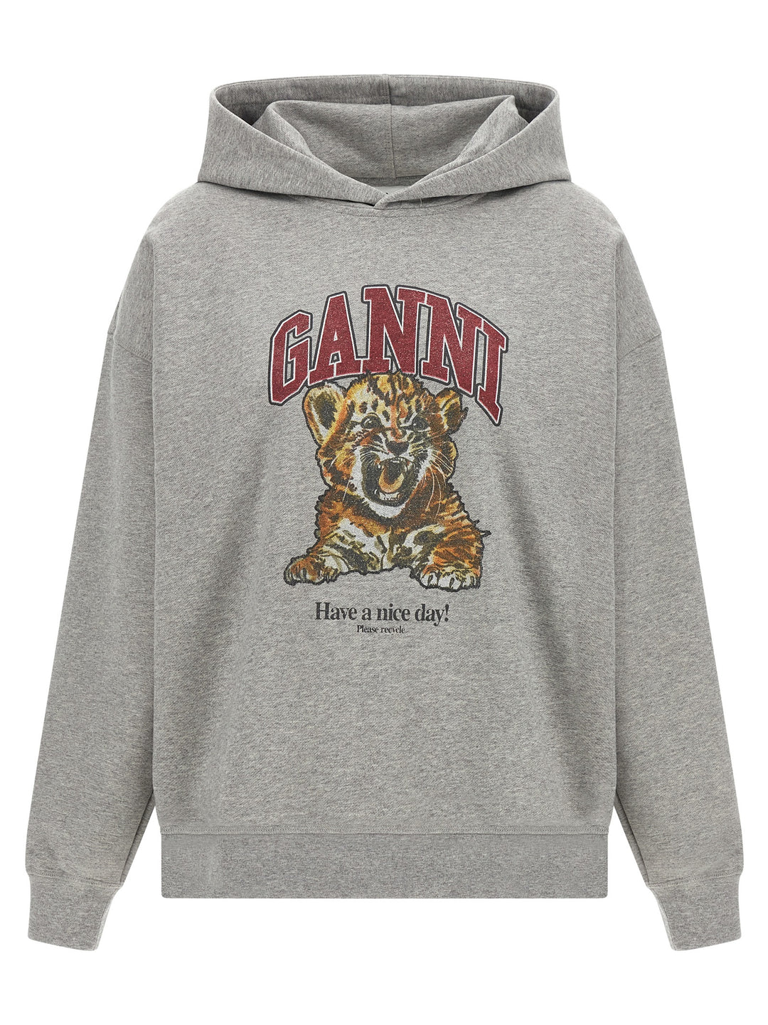 Ganni Grey Tiger Sweatshirt - Gray | 8f462d9a9b3a83ea95aeef0ca93cf2f768e6da4b
