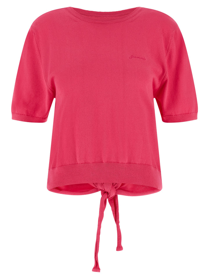 Ganni Bare Back Sweater Sweaters and Cardigans - Fuchsia | e6c1801096942830381d690b7822c01a2aa38315