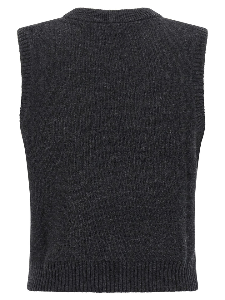 Ganni Cherry Gilet - Black | a49afb4d73e4a15f0bfadd689c09385392607450