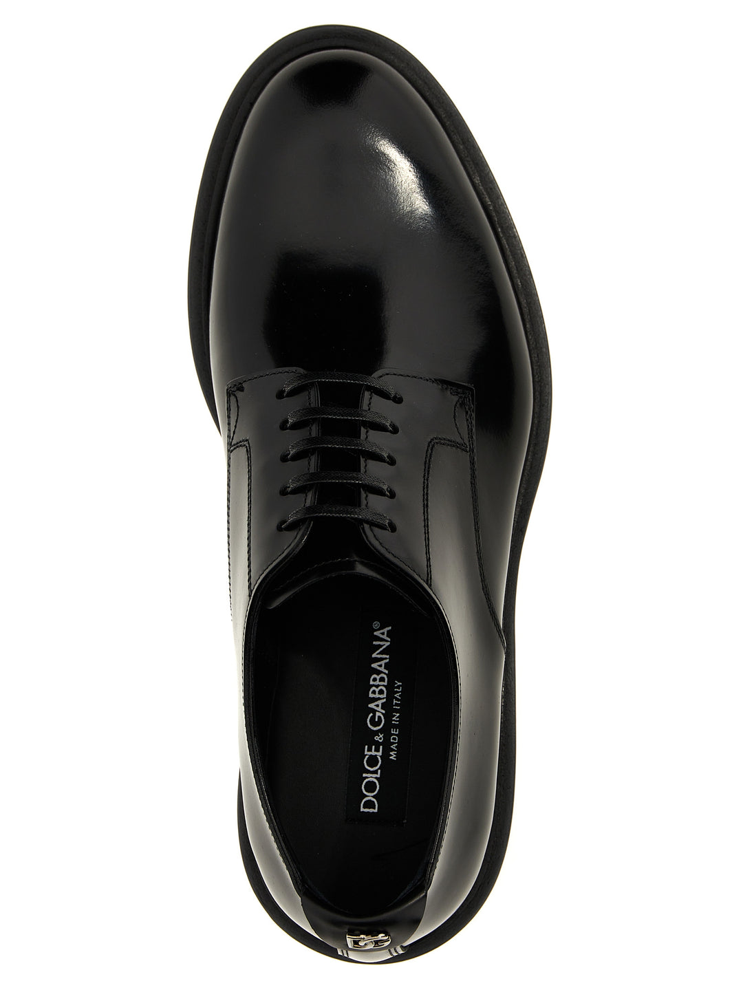 Brushed Leather Derby Lace Up Shoes Black