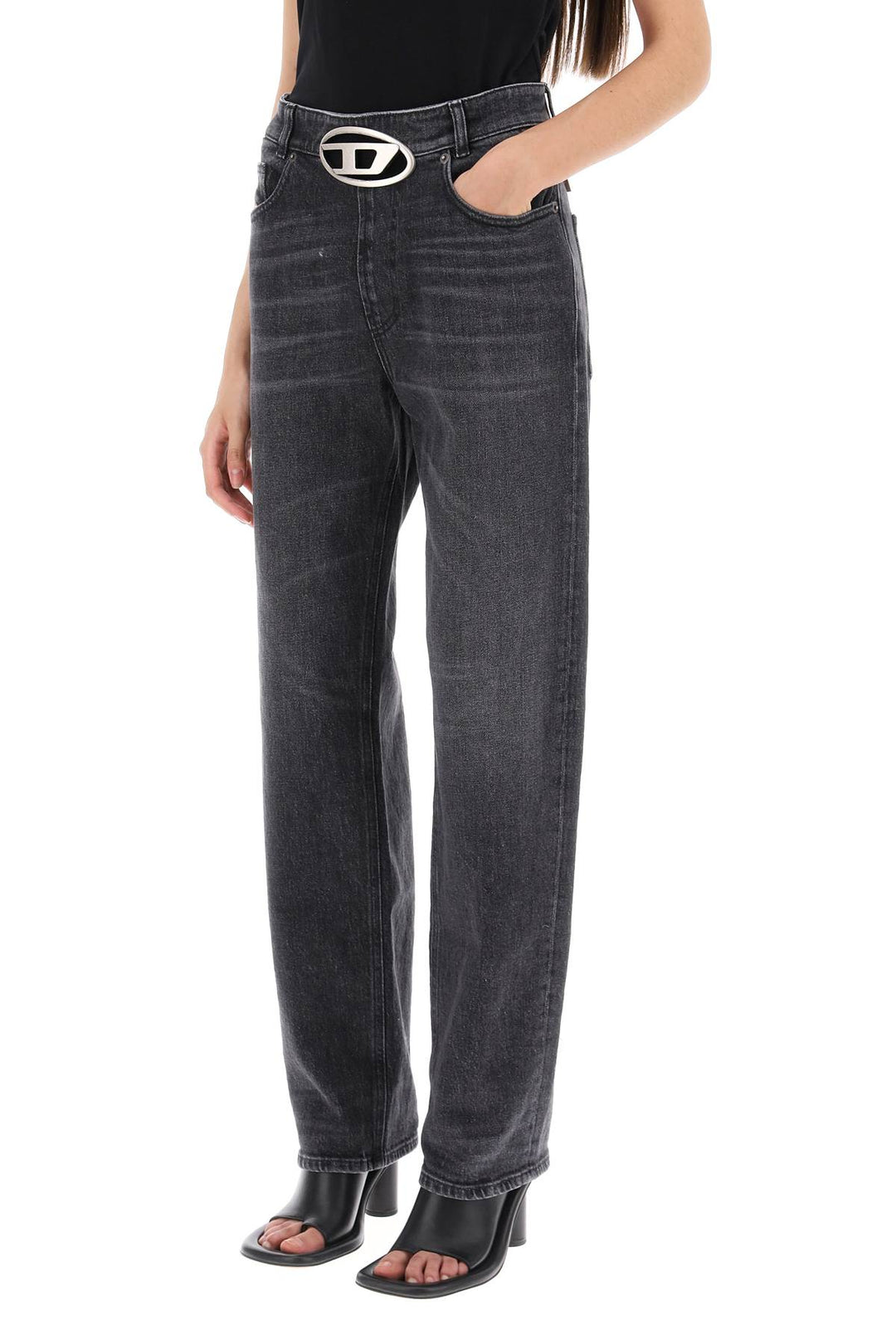 'Ark' Loose Jeans With Logo Buckle