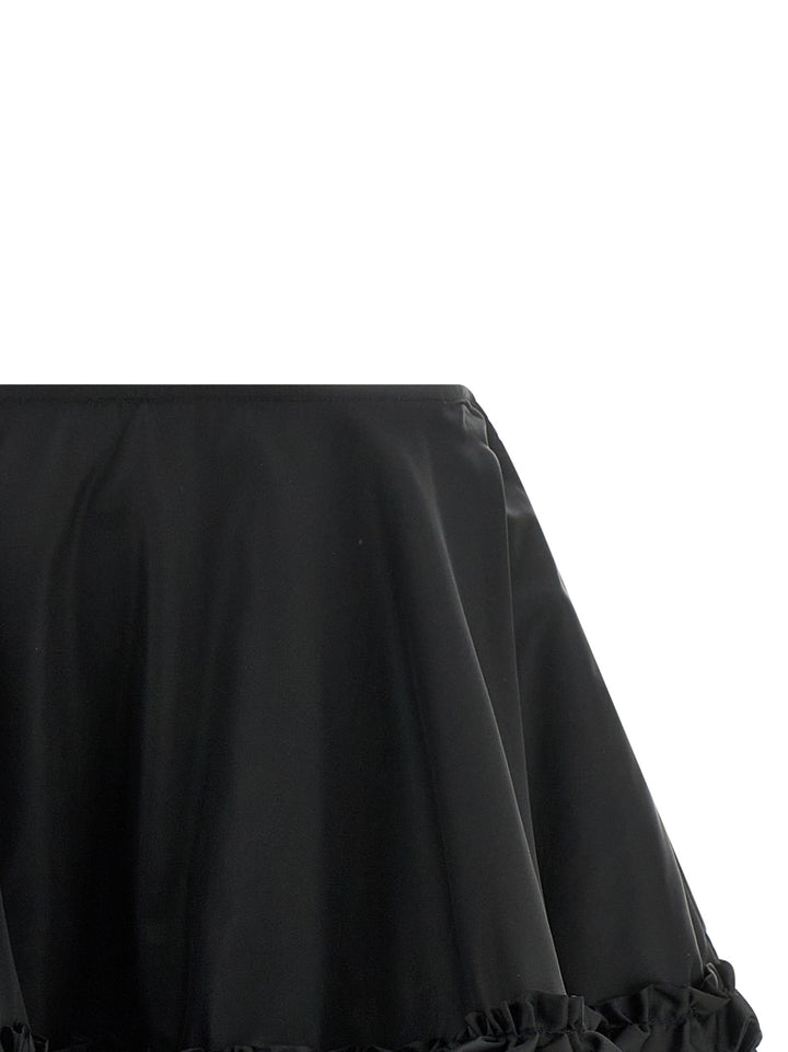 Ganni Duchesse Nylon Mini Frill Skirts - Black | 07901c51bfc063d37bdd8cbbfbea88041b2acabf