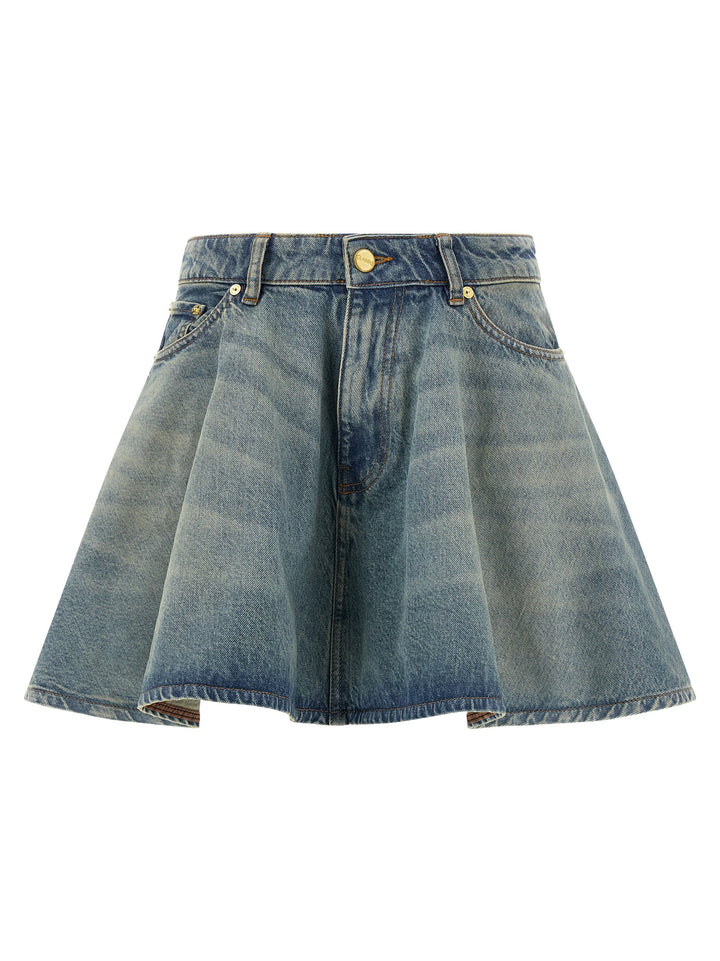 Ganni Tint Rigid Denim Skirts - Blue | 798a6ad4bc69d3a9223ce14a21cb56eae7fe420a