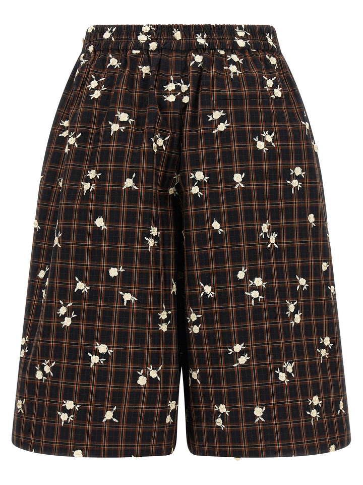 Ganni Check Flower Bermuda and Short - Brown | 8c56f67baea646d0dd504fa6ca8291a920a19034
