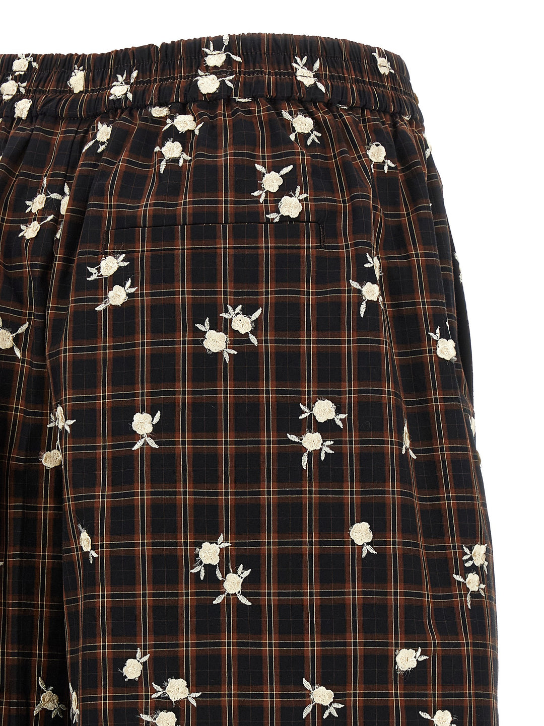 Ganni Check Flower Bermuda and Short - Brown | e6dbf16df074f749e1d7b2e2df6c590081ba0d55