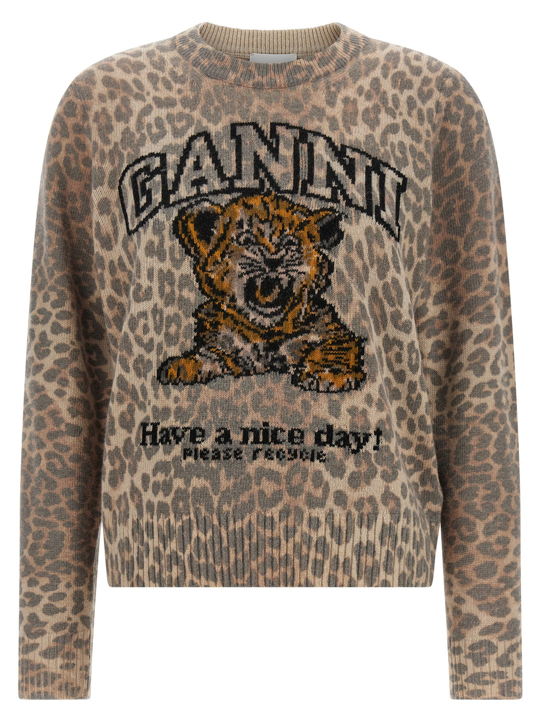 Ganni Tiger Sweatshirt - Beige | 0c92a20f1f77a804a400f61625965217893f4fe4