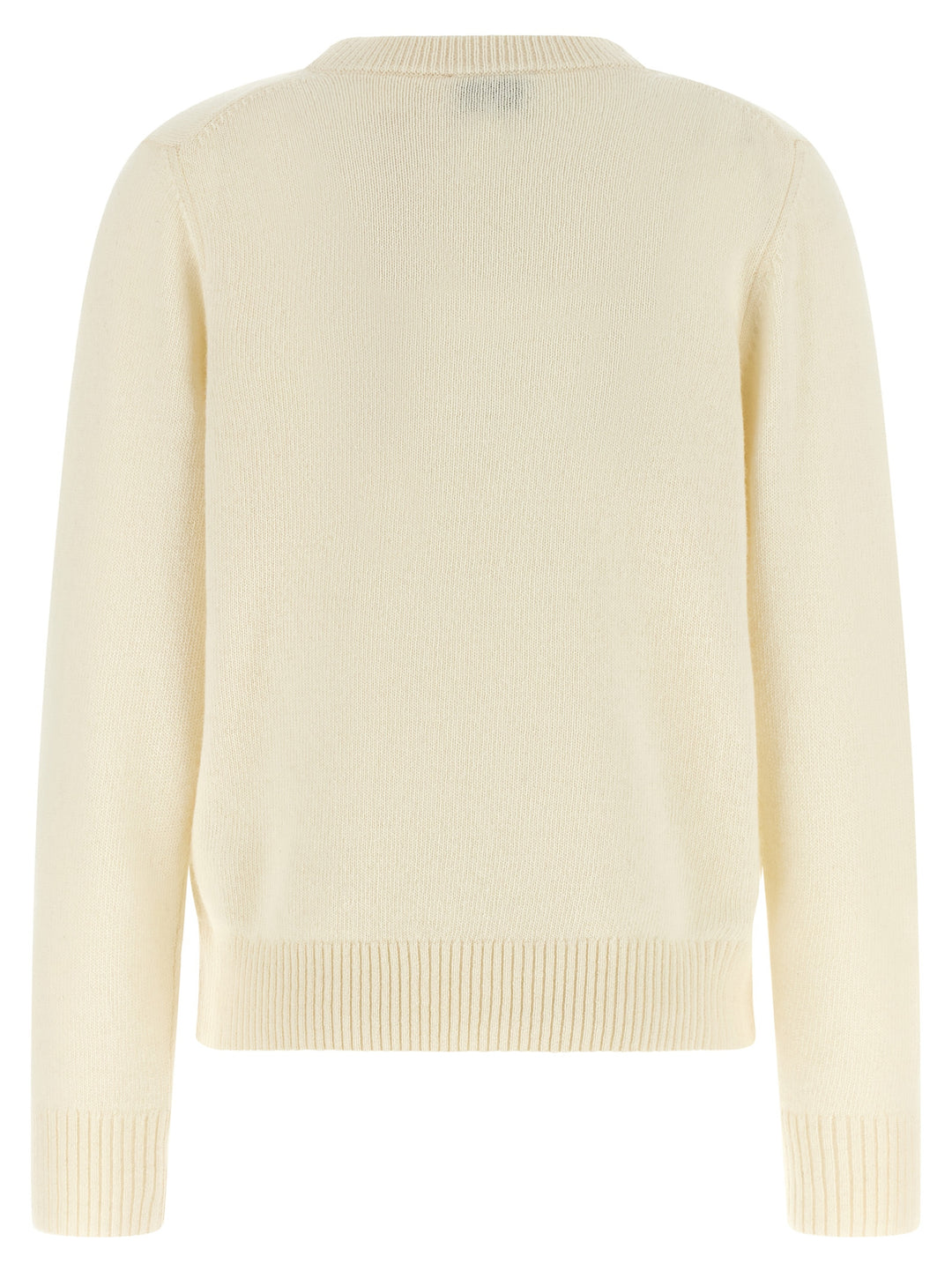 Ganni Sweater With Intarsia Sweatshirt - White | 008727aaf675c5548f97933b535a0aea38dab0b2