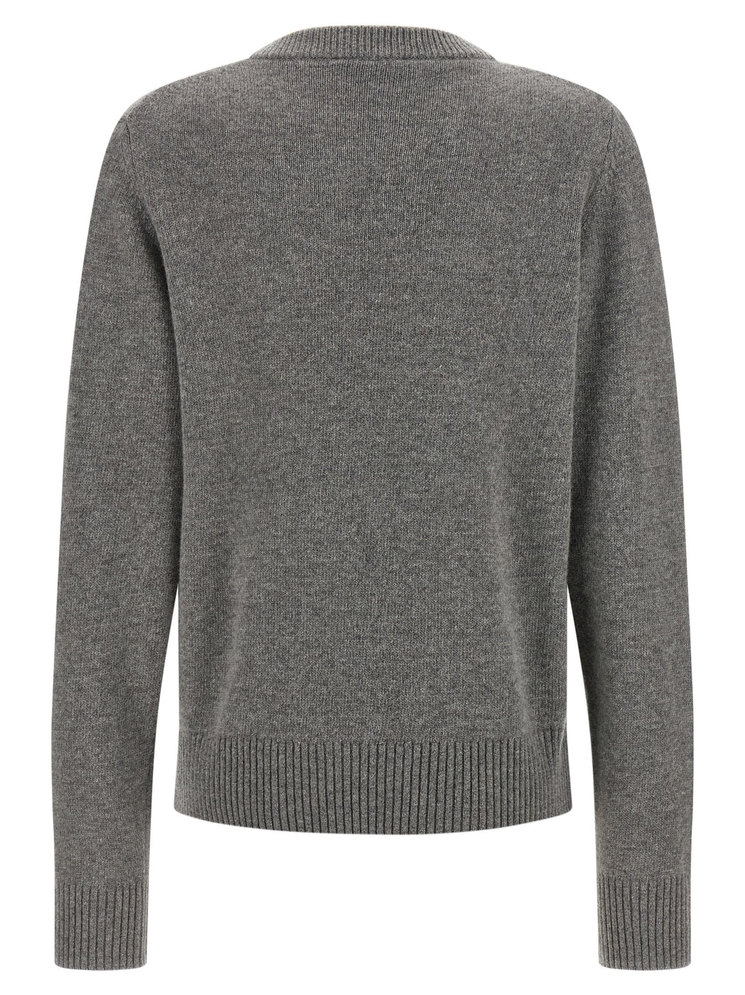 Ganni Sweater With Front Intarsia Sweatshirt - Gray | b93dad1b566d6c50aa7c6a14e1bf63df614c6c03