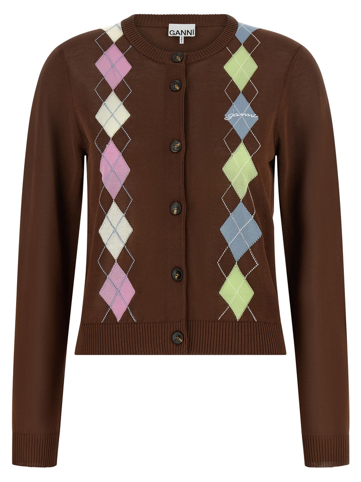 Ganni Argyle Sweaters and Cardigans - Brown | 69f2b7b74e70f39efaef438b6df56f976639d146