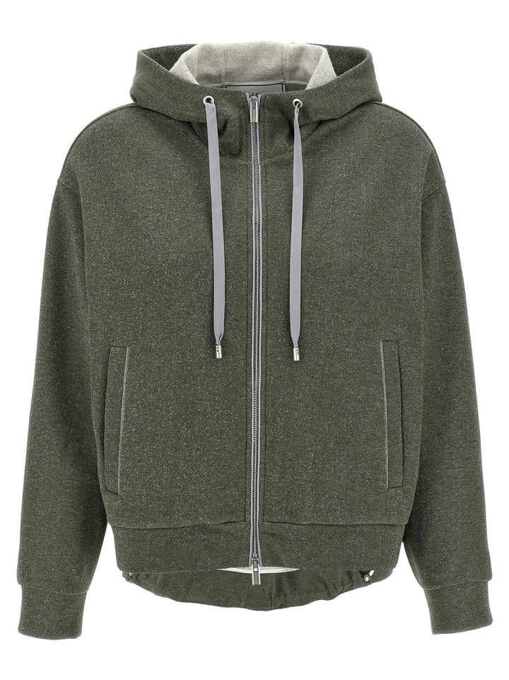 Peserico Lurex Hoodie Sweatshirt - Green | d89599781be2b2dc3bada32c3d15cfcb4586d1dd