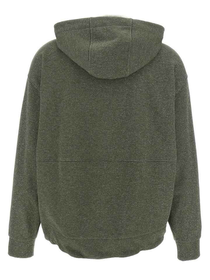 Peserico Lurex Hoodie Sweatshirt - Green | 2d25a50063161ca01fc96fb28e716c0cc067489d