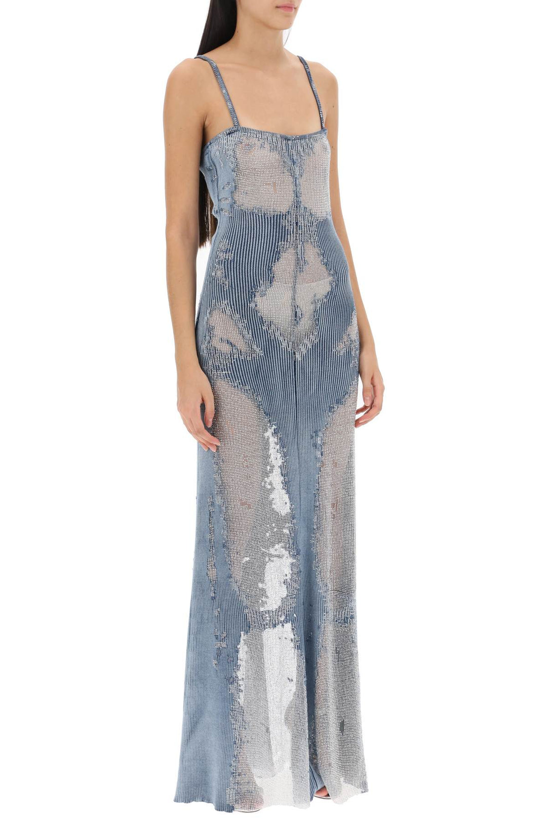 Claudia Maxi Dress In Rhinestone Burnout Jersey