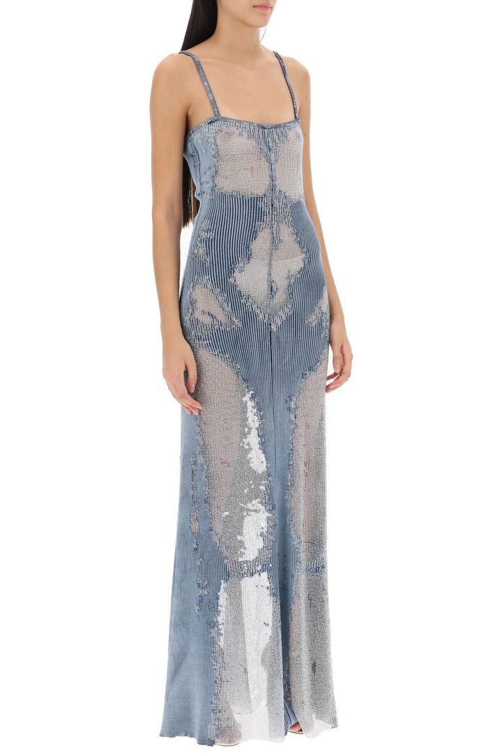 Claudia Maxi Dress In Rhinestone Burnout Jersey