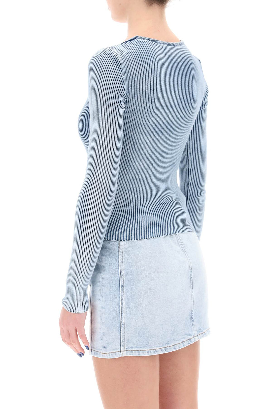 M Teri Ribbed Sweater With Logo Plaque