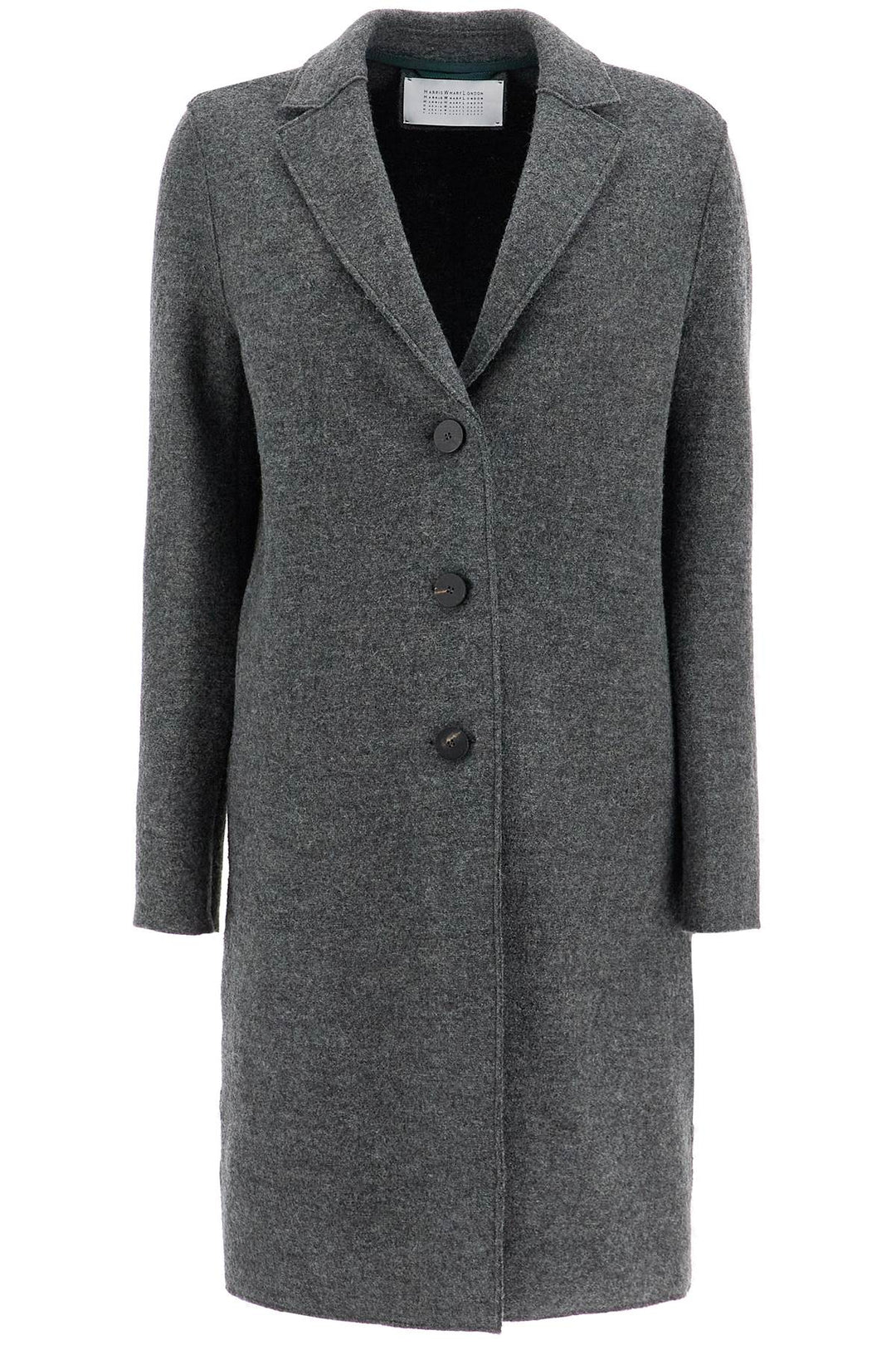 Single Breasted Wool Coat In Boiled