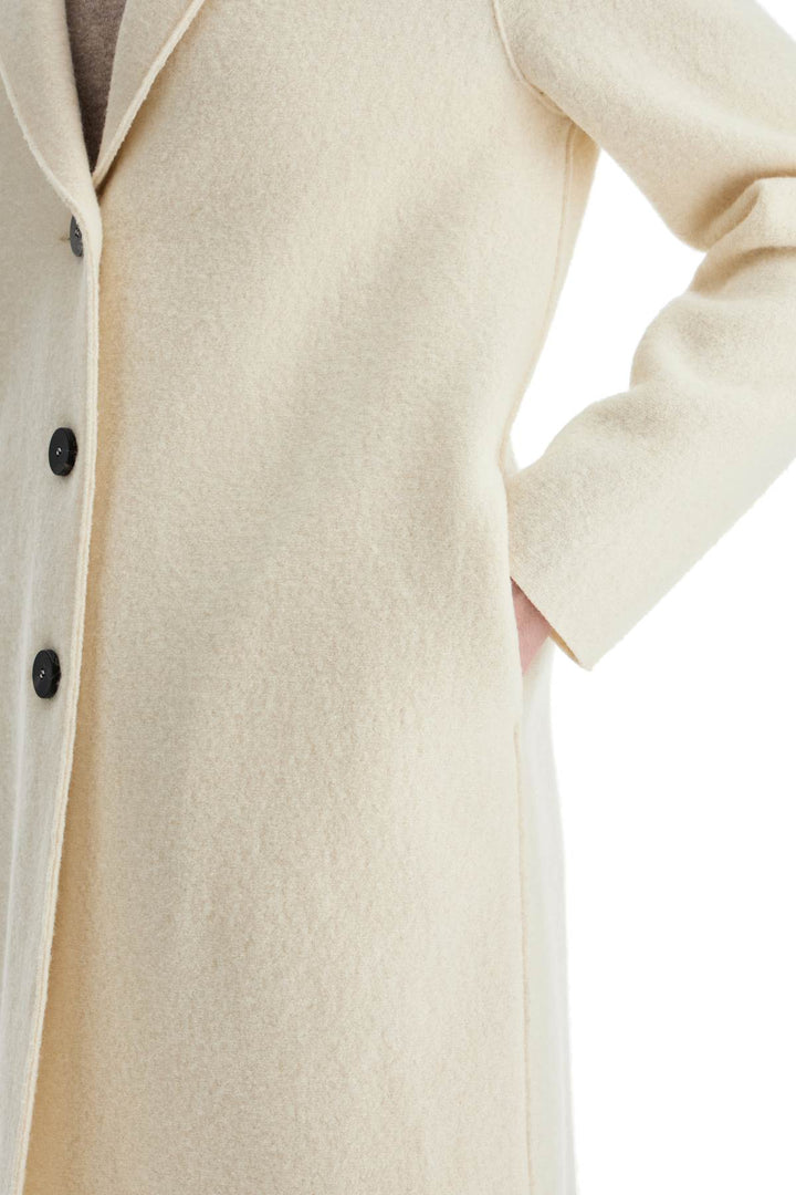 Single Breasted Wool Coat In Boiled