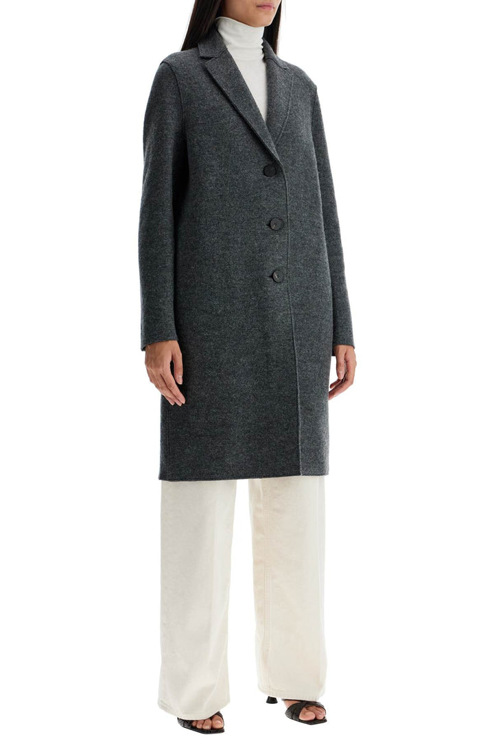 Single Breasted Wool Coat In Boiled