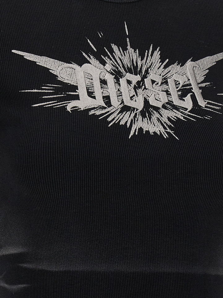 Diesel T-Ele-Long-P2 T-shirt - Black | 25898819ff3f2ebf856de392b7d52377fa474e61