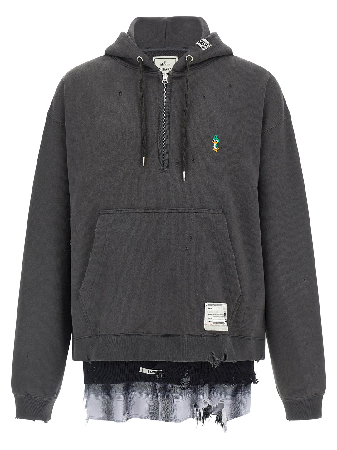Maison Mihara Yasuhiro Triple Layered Half-Zip Sweatshirt - Gray | c3df636a7c7470a3afec14c6e256dab424534635