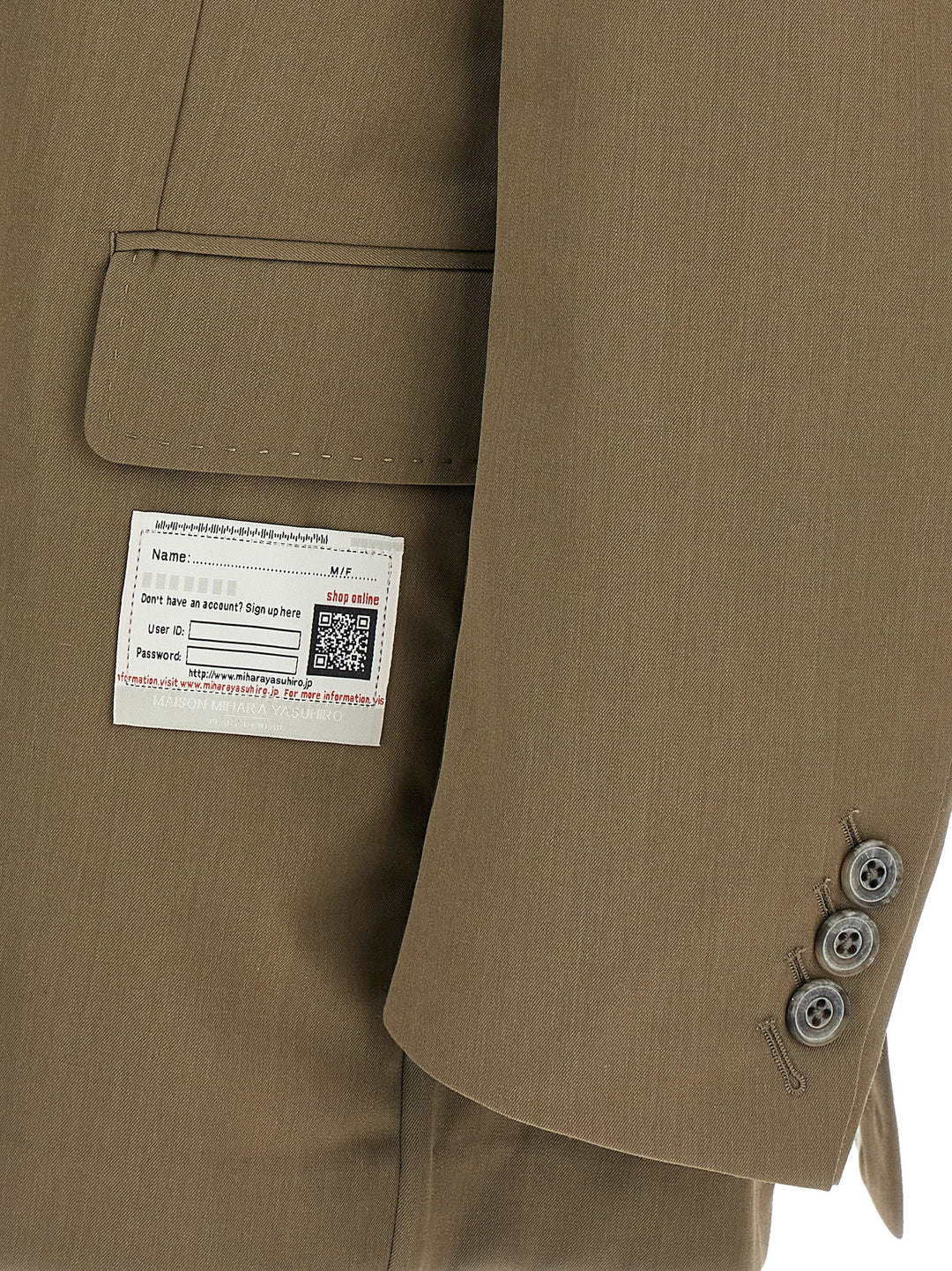 Maison Mihara Yasuhiro Mix Layered Wool Gabardine Blazer - Green | 7588a41488424213f60355c60f4bb75e21179896