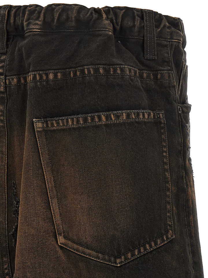 Maison Mihara Yasuhiro Waist Layered Denim Pants - Black | 6a5a6c7e34ea12647c1f8a103942d65f0565d360