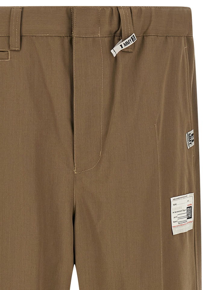 Maison Mihara Yasuhiro Mix Layered Wool Gabardine Pants - Green | 40b2b0dd8702eb3b777a6675708eeb6f1fe64fb7