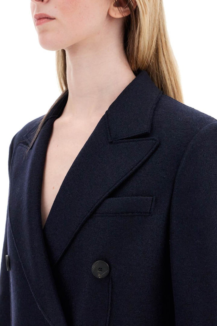 Double Breasted Pressed Wool Coat