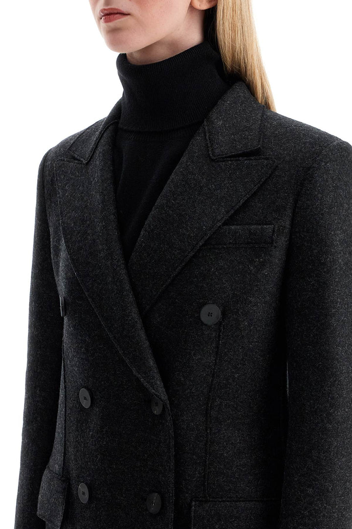 Double Breasted Pressed Wool Coat