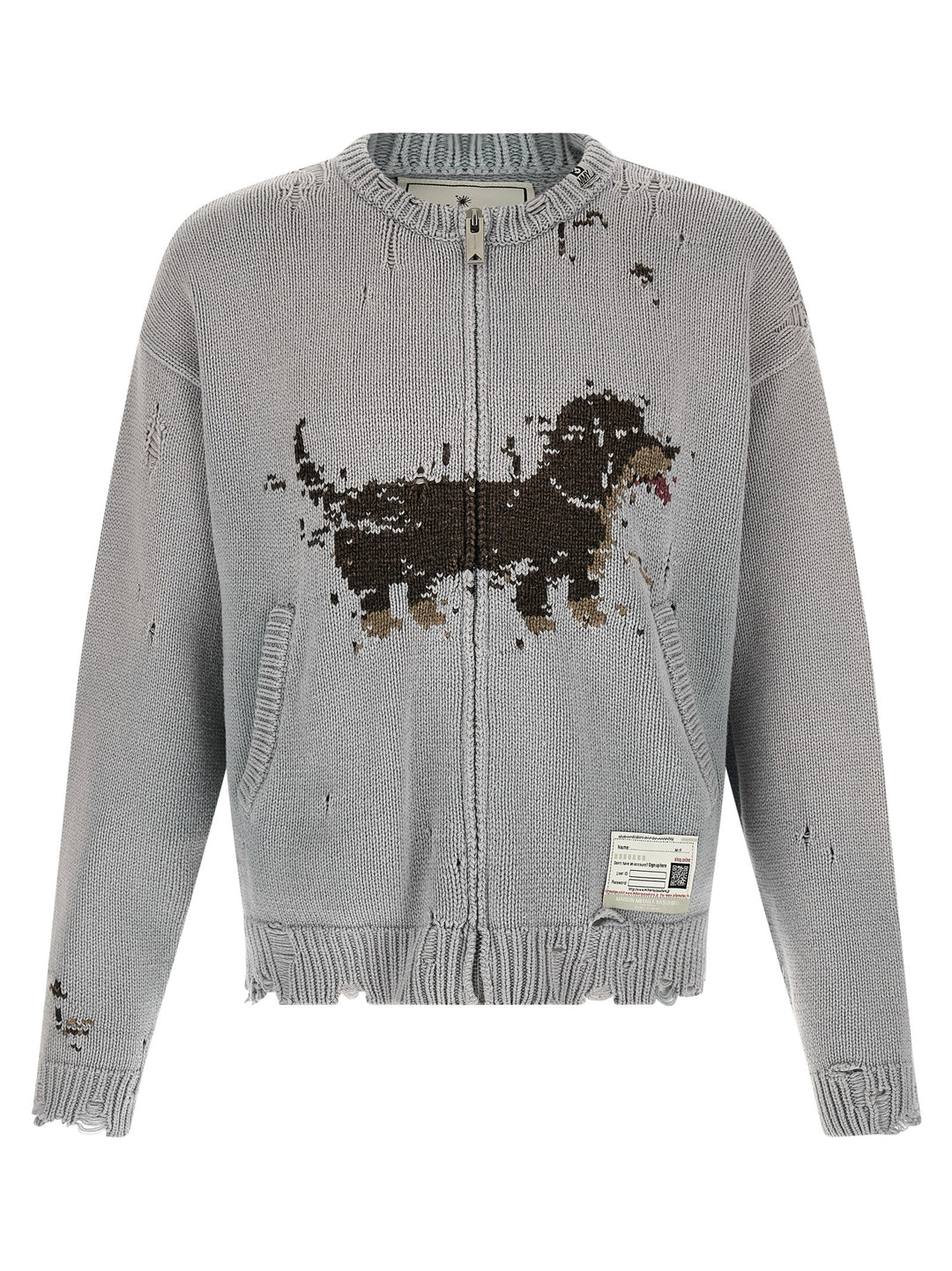 Maison Mihara Yasuhiro Dog Jacquard Knit Sweaters and Cardigans - Gray | 9fc68f19fdac1168b6301901774bcf6bd693f75d