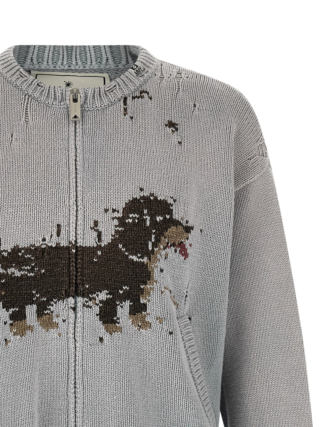 Maison Mihara Yasuhiro Dog Jacquard Knit Sweaters and Cardigans - Gray | 1e9a9500cdc875746da72aac8ea45beba0239e58