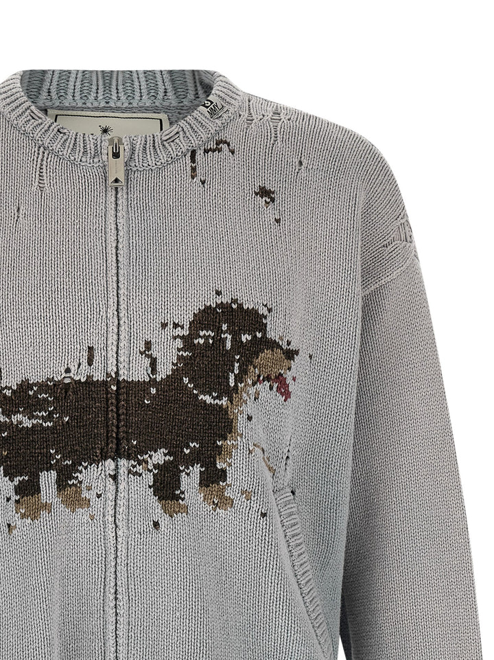 Maison Mihara Yasuhiro Dog Jacquard Knit Sweaters and Cardigans - Gray | 1e9a9500cdc875746da72aac8ea45beba0239e58