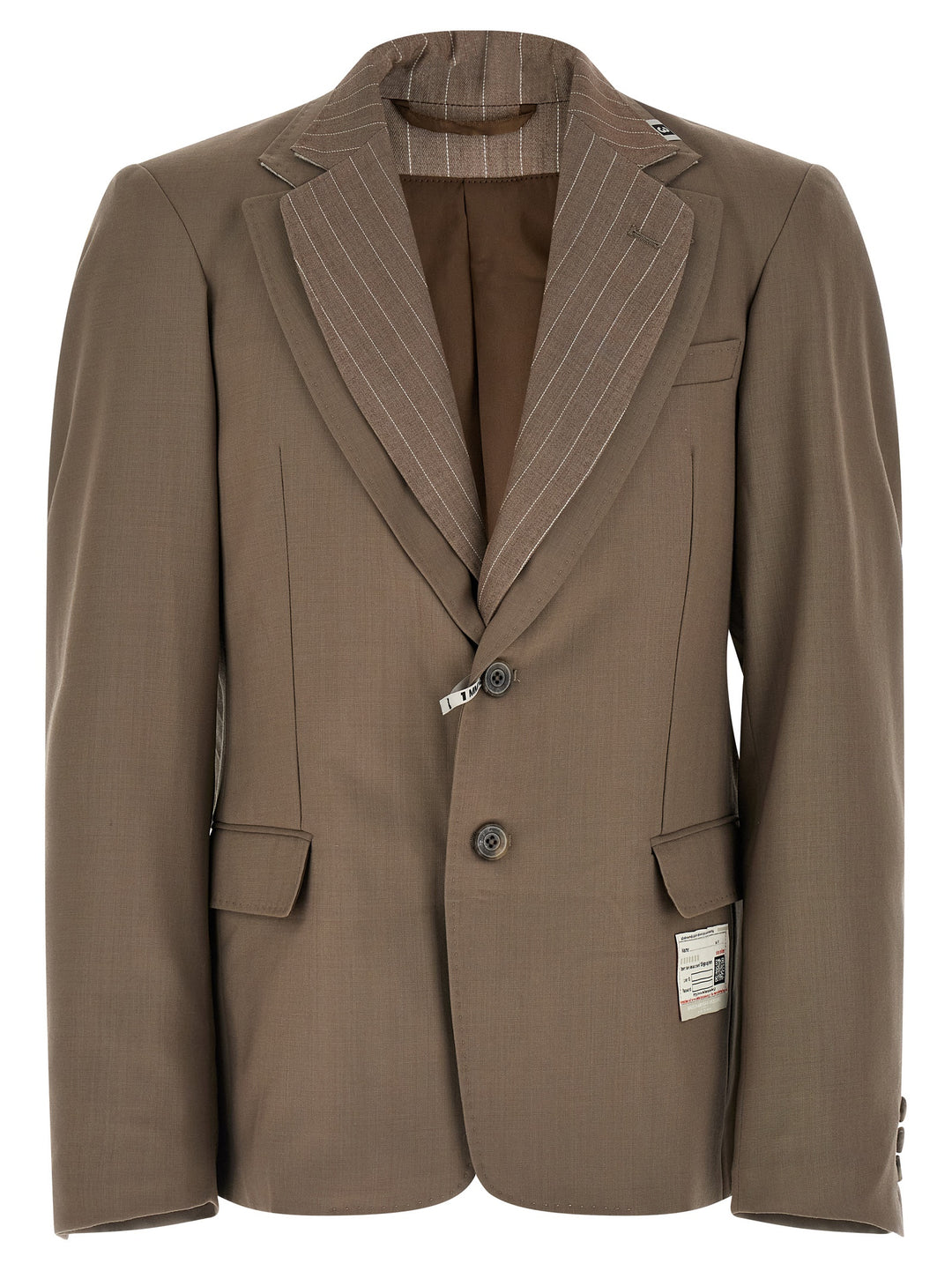 Maison Mihara Yasuhiro Double Layer Lapel  Jacket Blazer - Beige | c7c2a7e93d2ccc9c6ccc8a7568caf7bb9e9bd2ce