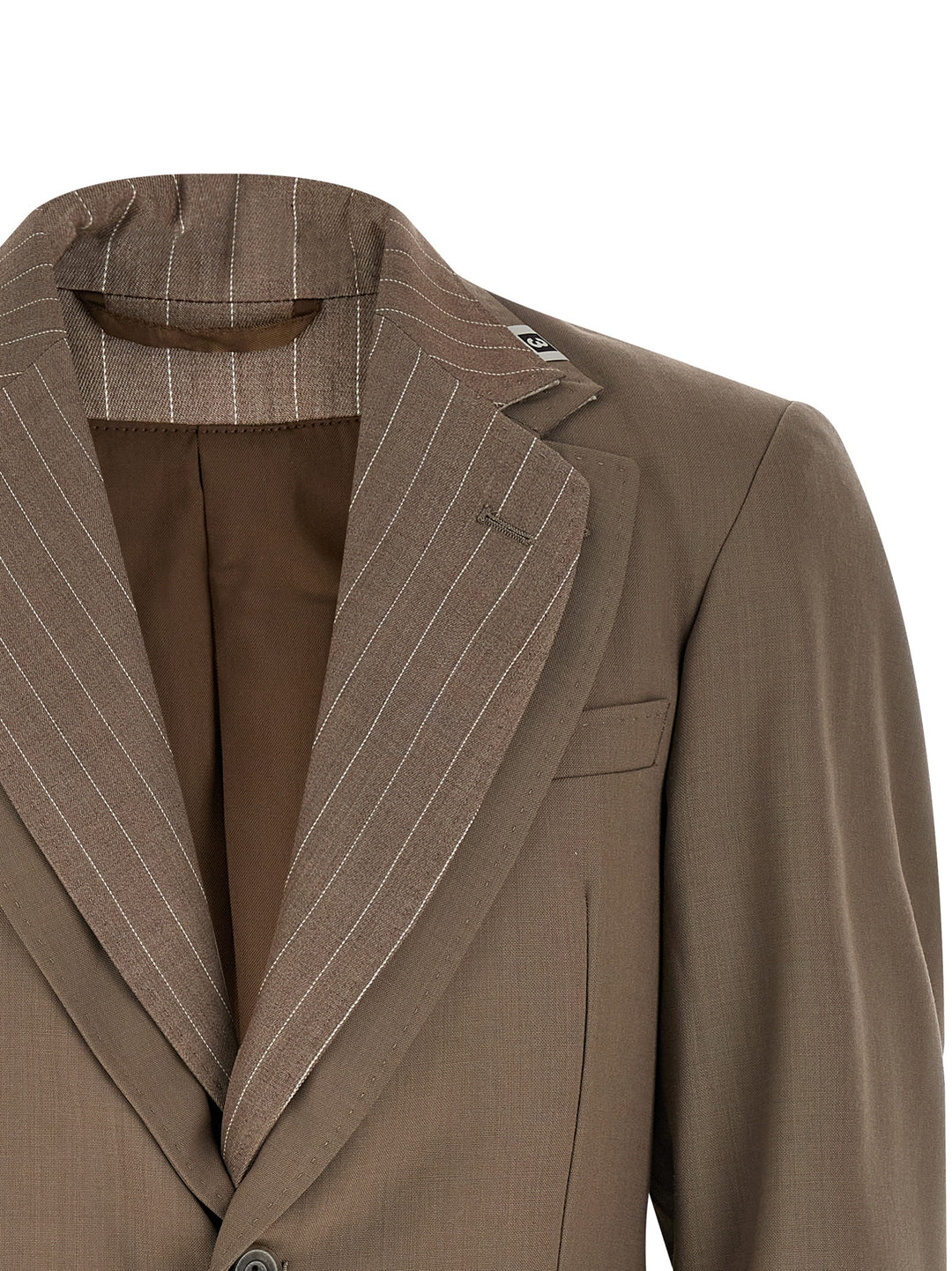 Maison Mihara Yasuhiro Double Layer Lapel  Jacket Blazer - Beige | e84c8c4b89ec173f4105c12c756ddf65d690a739