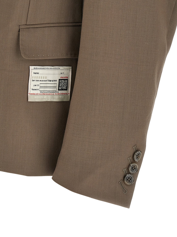 Maison Mihara Yasuhiro Double Layer Lapel  Jacket Blazer - Beige | 92ed190f00d5150b955e3a124acfb05273d93fe1