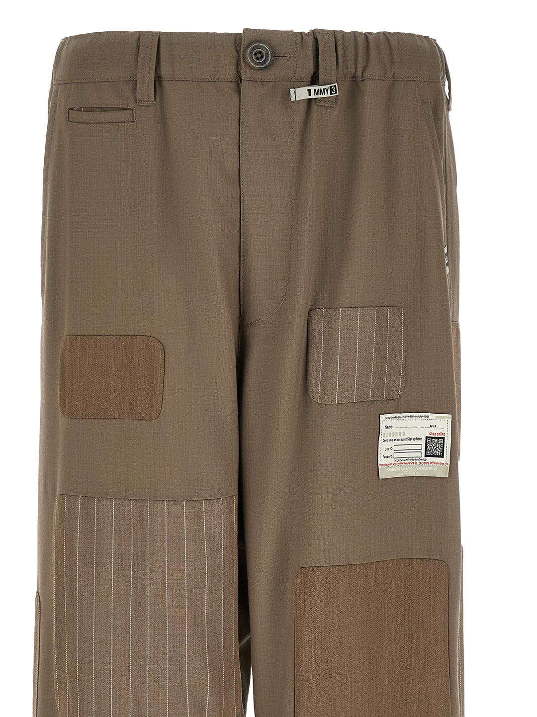 Maison Mihara Yasuhiro Repaired Wool Pants - Beige | bfc0b39287642a6dc93019f9fe5e6d2cee357ede