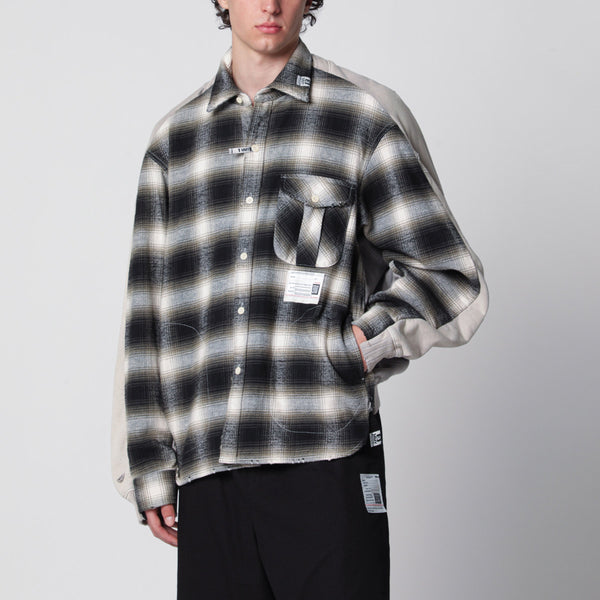 Reversible Shirt Jacket In Black/White French Terry