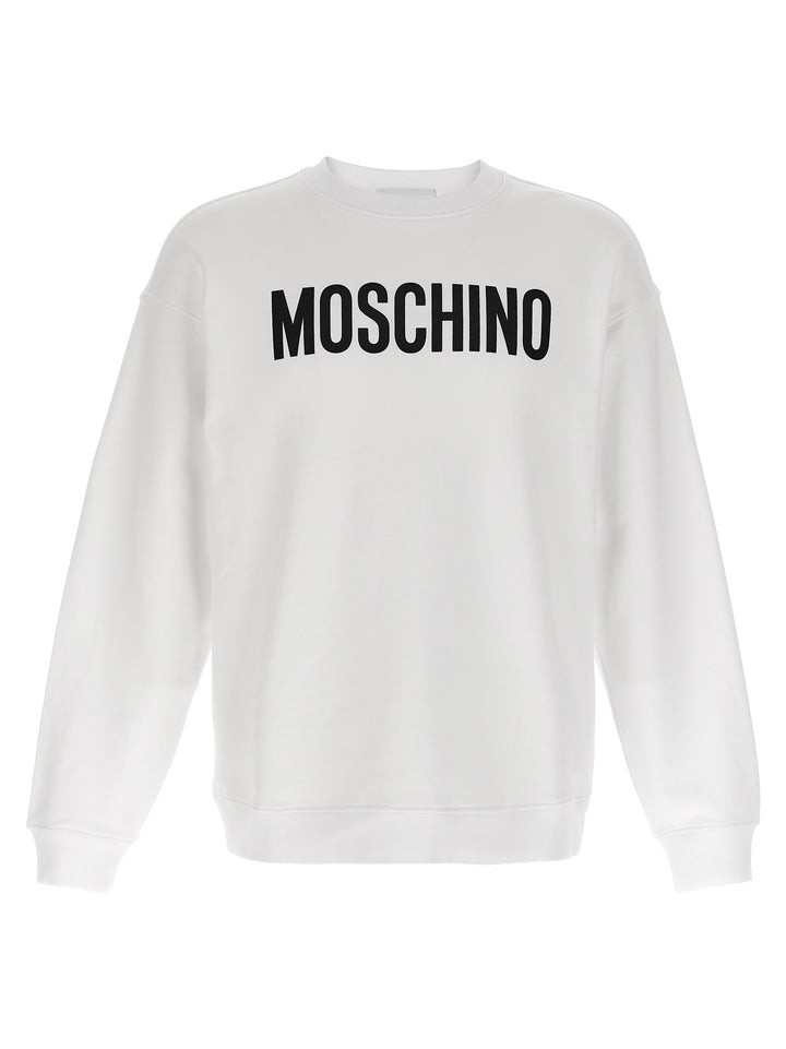 Moschino Logo Print Sweatshirt - White | b598aa7ac122f9b84e576aa1f0f14116eca4dde1