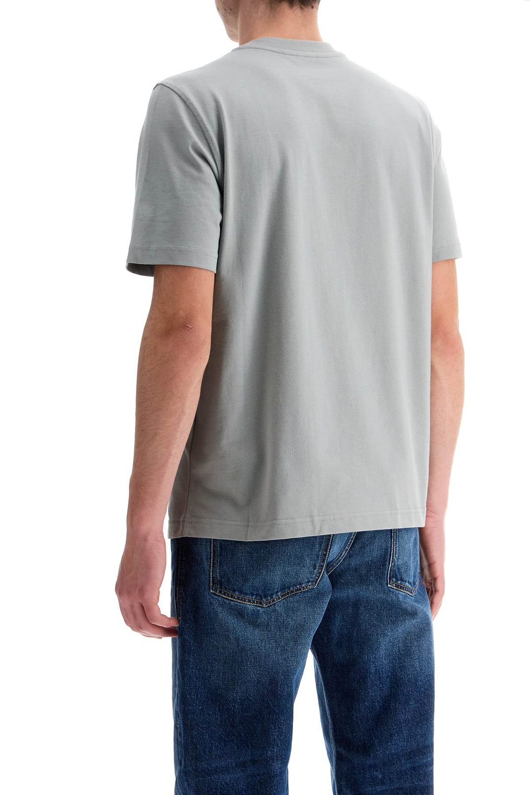 Gray Cotton T Shirt With Raised Logo