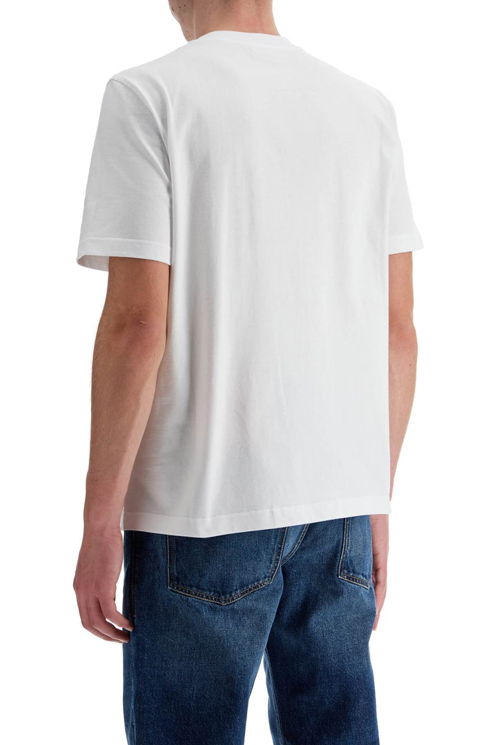 White Cotton T Shirt With Embossed Logo T Adjust Bigoval