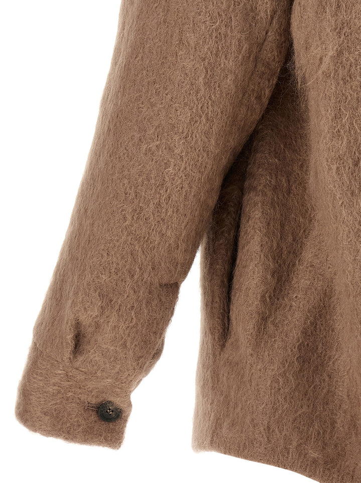 Peserico Bouclé Overshirt Puffer Jackets - Beige | eb10518131acc35ac248bb69e9a89eb307100bbd