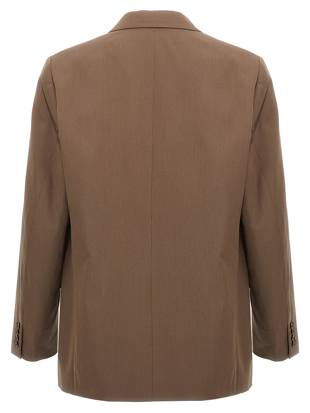 Single-Breasted Wool Blazer Brown