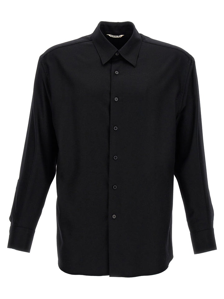 Wool Shirt Shirt, Blouse Black