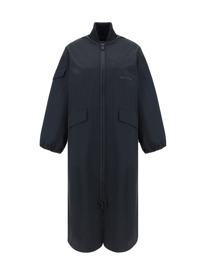 TECH SEERSUCKER OVERSIZED SHELL COAT