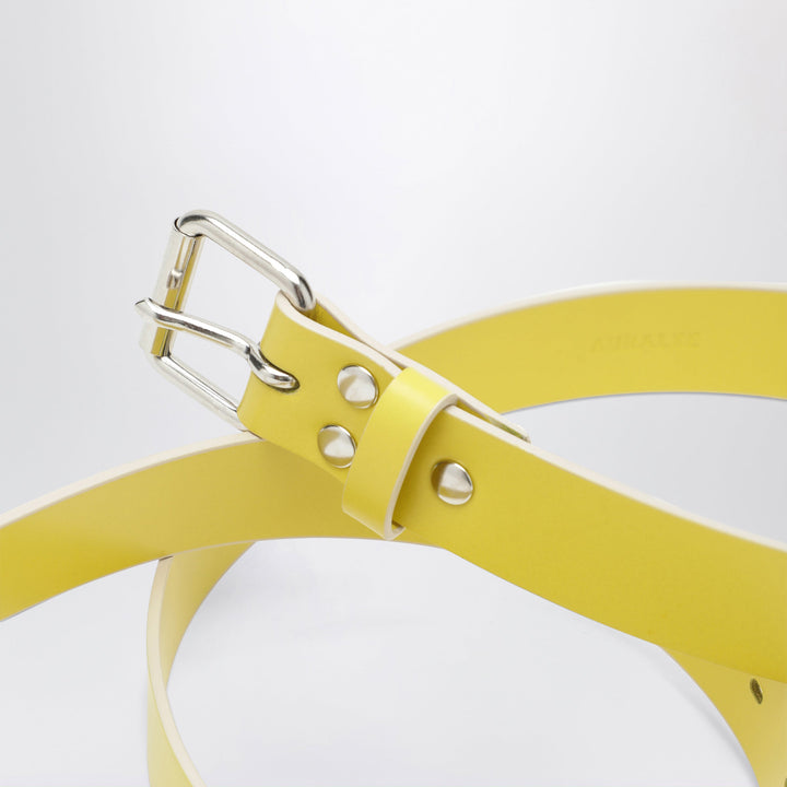 Auralee Yellow Belt In Shiny Cowhide