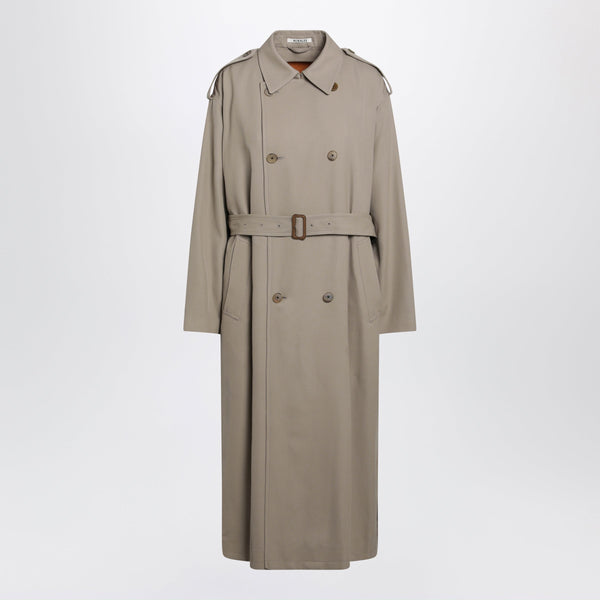 Beige Wool Trench Coat With Removable Lining